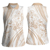 Sharks Couple Dreamy Polynesians Floral Sea Women Sleeveless Polo Shirt Hazel LT7 - Polynesian Pride