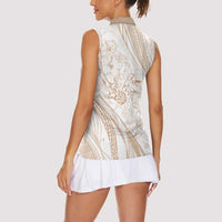 Sharks Couple Dreamy Polynesians Floral Sea Women Sleeveless Polo Shirt Hazel LT7 - Polynesian Pride