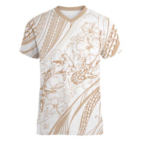 Sharks Couple Dreamy Polynesians Floral Sea Women V-Neck T-Shirt Hazel LT7 Female Hazel - Polynesian Pride