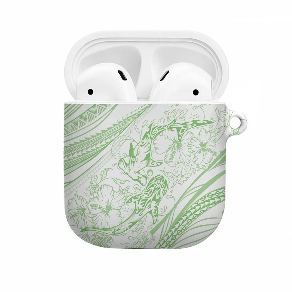 Sharks Couple Dreamy Polynesians Floral Sea AirPods Case Emerald LT7 Emerald - Polynesian Pride
