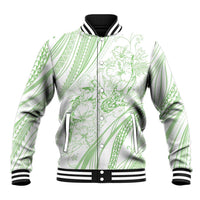 Sharks Couple Dreamy Polynesians Floral Sea Baseball Jacket Emerald - Polynesian Pride