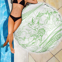 Sharks Couple Dreamy Polynesians Floral Sea Beach Blanket Emerald - Polynesian Pride