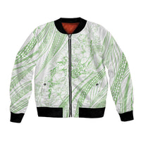 Sharks Couple Dreamy Polynesians Floral Sea Bomber Jacket Emerald - Polynesian Pride