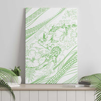 Sharks Couple Dreamy Polynesians Floral Sea Canvas Wall Art Emerald LT7 - Polynesian Pride