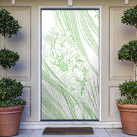 Sharks Couple Dreamy Polynesians Floral Sea Door Cover Emerald LT7 Emerald - Polynesian Pride