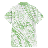 Sharks Couple Dreamy Polynesians Floral Sea Family Matching Mermaid Dress and Hawaiian Shirt Emerald - Polynesian Pride