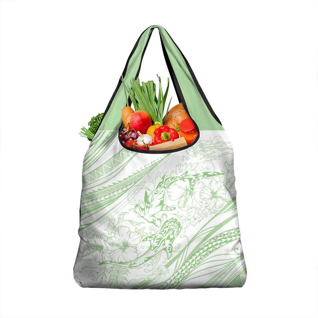 Sharks Couple Dreamy Polynesians Floral Sea Grocery Bag Emerald LT7 1-pack One Size Emerald - Polynesian Pride