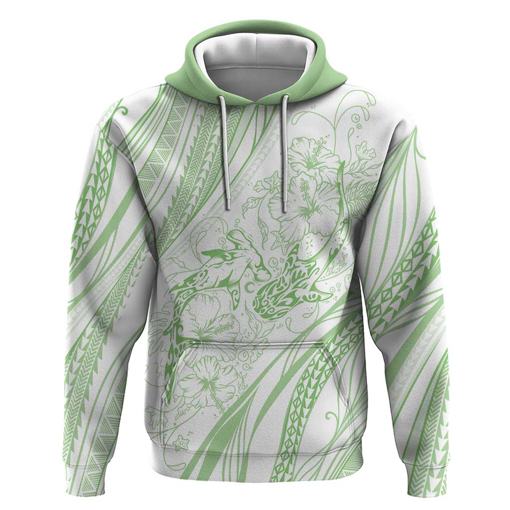 Sharks Couple Dreamy Polynesians Floral Sea Hoodie Emerald LT7 Pullover Hoodie Emerald - Polynesian Pride