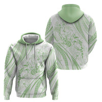 Sharks Couple Dreamy Polynesians Floral Sea Hoodie Emerald LT7 - Polynesian Pride