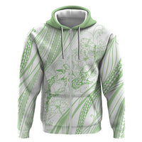 Sharks Couple Dreamy Polynesians Floral Sea Hoodie Emerald LT7 Zip Hoodie Emerald - Polynesian Pride