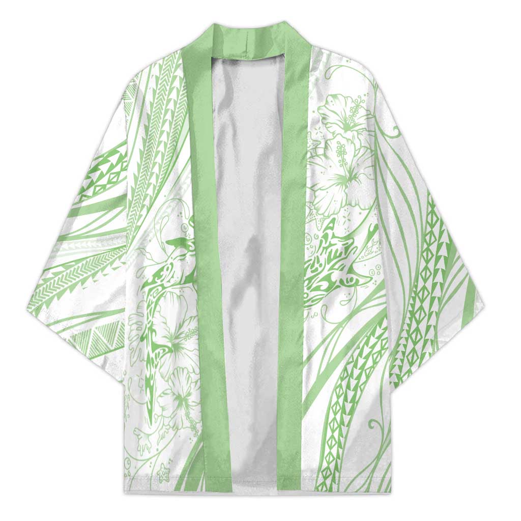 Sharks Couple Dreamy Polynesians Floral Sea Kimono Emerald LT7 Unisex Emerald - Polynesian Pride