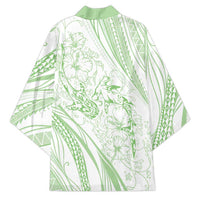 Sharks Couple Dreamy Polynesians Floral Sea Kimono Emerald LT7 - Polynesian Pride