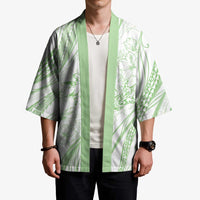 Sharks Couple Dreamy Polynesians Floral Sea Kimono Emerald LT7 - Polynesian Pride
