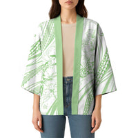 Sharks Couple Dreamy Polynesians Floral Sea Kimono Emerald LT7 - Polynesian Pride