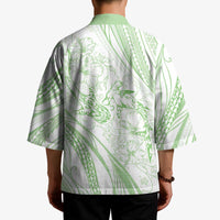 Sharks Couple Dreamy Polynesians Floral Sea Kimono Emerald LT7 - Polynesian Pride