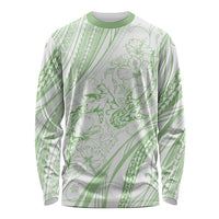 Sharks Couple Dreamy Polynesians Floral Sea Long Sleeve Shirt Emerald LT7 Unisex Emerald - Polynesian Pride
