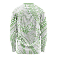 Sharks Couple Dreamy Polynesians Floral Sea Long Sleeve Shirt Emerald LT7 - Polynesian Pride