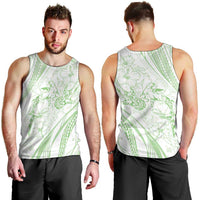 Sharks Couple Dreamy Polynesians Floral Sea Men Tank Top Emerald LT7 - Polynesian Pride