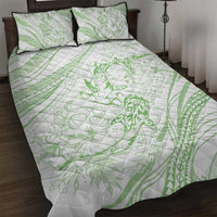 Sharks Couple Dreamy Polynesians Floral Sea Quilt Bed Set Emerald LT7 Emerald - Polynesian Pride