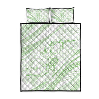 Sharks Couple Dreamy Polynesians Floral Sea Quilt Bed Set Emerald LT7 - Polynesian Pride