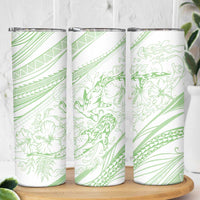 Sharks Couple Dreamy Polynesians Floral Sea Skinny Tumbler Emerald LT7 - Polynesian Pride