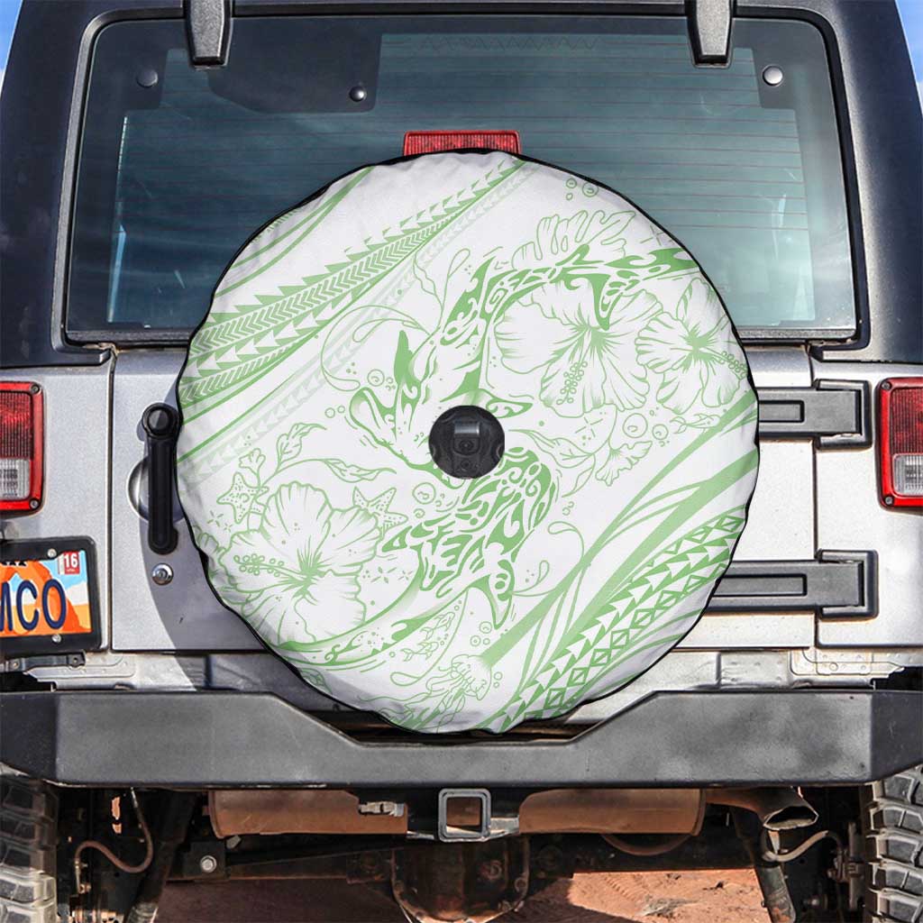 Sharks Couple Dreamy Polynesians Floral Sea Spare Tire Cover Emerald LT7 Emerald - Polynesian Pride