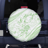 Sharks Couple Dreamy Polynesians Floral Sea Spare Tire Cover Emerald LT7 No hole Emerald - Polynesian Pride