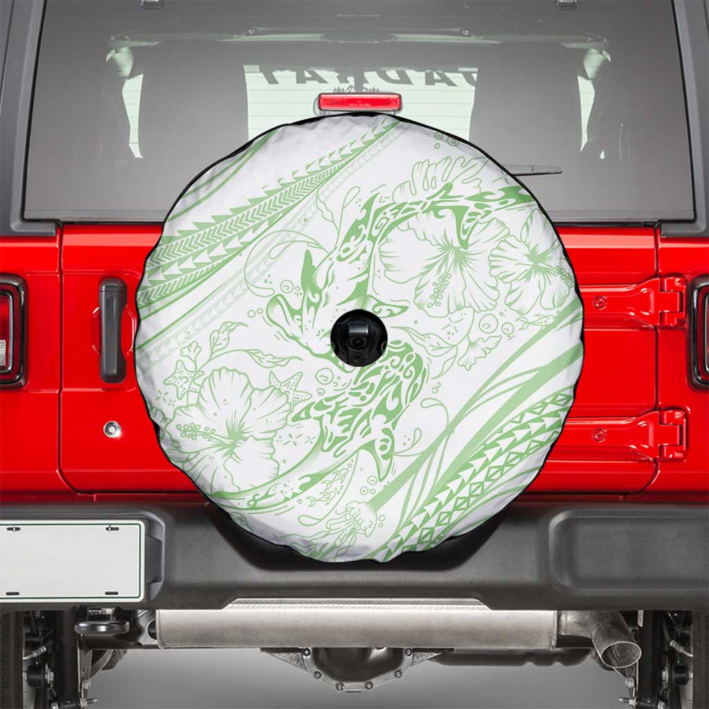 Sharks Couple Dreamy Polynesians Floral Sea Spare Tire Cover Emerald LT7 - Polynesian Pride