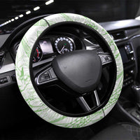 Sharks Couple Dreamy Polynesians Floral Sea Steering Wheel Cover Emerald LT7 Universal Fit Emerald - Polynesian Pride