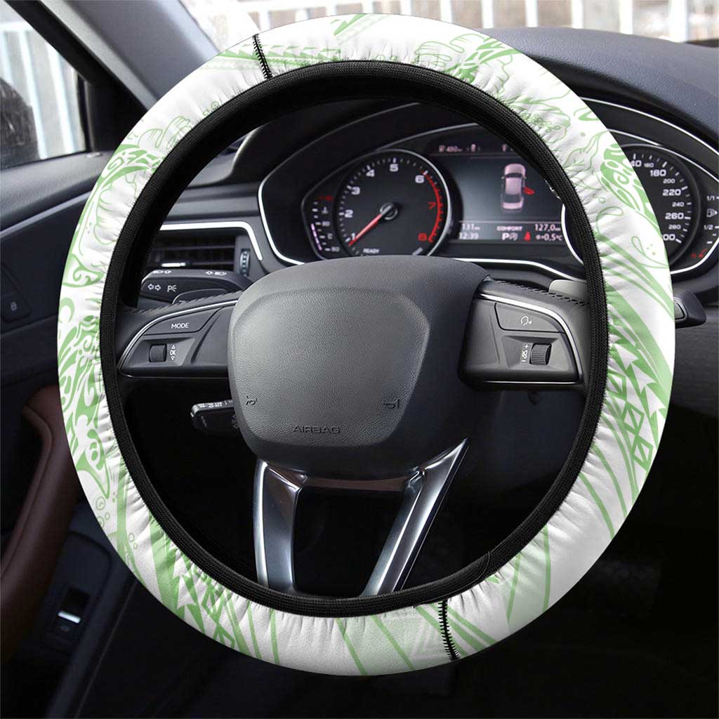 Sharks Couple Dreamy Polynesians Floral Sea Steering Wheel Cover Emerald LT7 - Polynesian Pride
