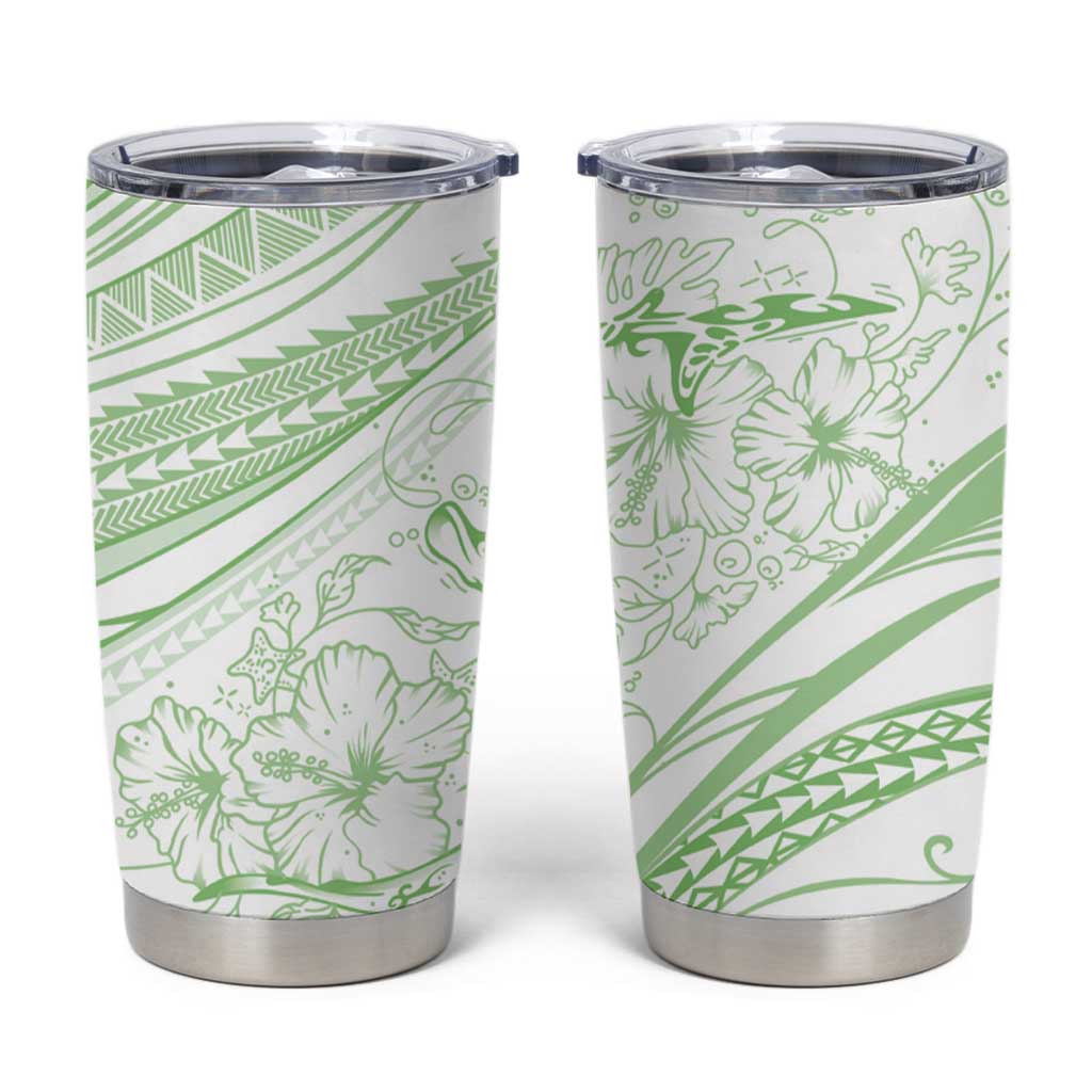 Sharks Couple Dreamy Polynesians Floral Sea Tumbler Cup Emerald LT7 Emerald - Polynesian Pride