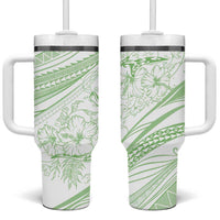 Sharks Couple Dreamy Polynesians Floral Sea Tumbler With Handle Emerald LT7 One Size: 40 oz Emerald - Polynesian Pride