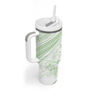 Sharks Couple Dreamy Polynesians Floral Sea Tumbler With Handle Emerald LT7 - Polynesian Pride