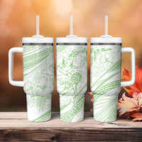 Sharks Couple Dreamy Polynesians Floral Sea Tumbler With Handle Emerald LT7 - Polynesian Pride