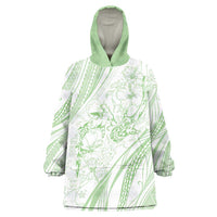 Sharks Couple Dreamy Polynesians Floral Sea Wearable Blanket Hoodie Emerald LT7 One Size Emerald - Polynesian Pride