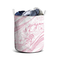 Sharks Couple Dreamy Polynesians Floral Sea Laundry Basket Pink LT7 - Polynesian Pride