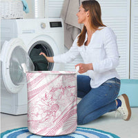 Sharks Couple Dreamy Polynesians Floral Sea Laundry Basket Pink LT7 - Polynesian Pride