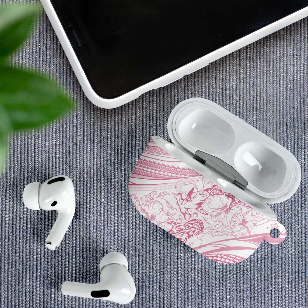 Sharks Couple Dreamy Polynesians Floral Sea AirPods Case Pink - Polynesian Pride