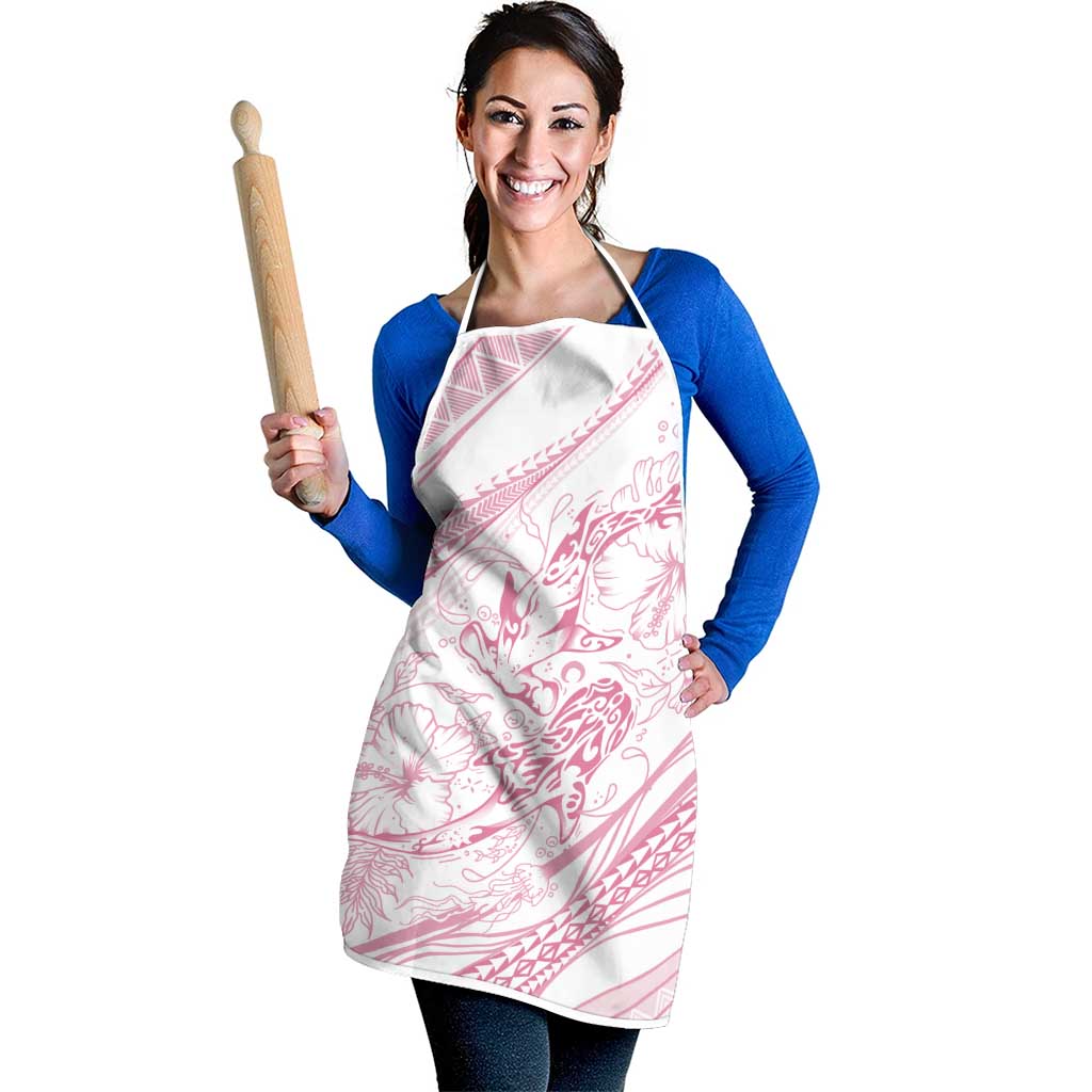 Sharks Couple Dreamy Polynesians Floral Sea Apron Pink LT7 - Polynesian Pride