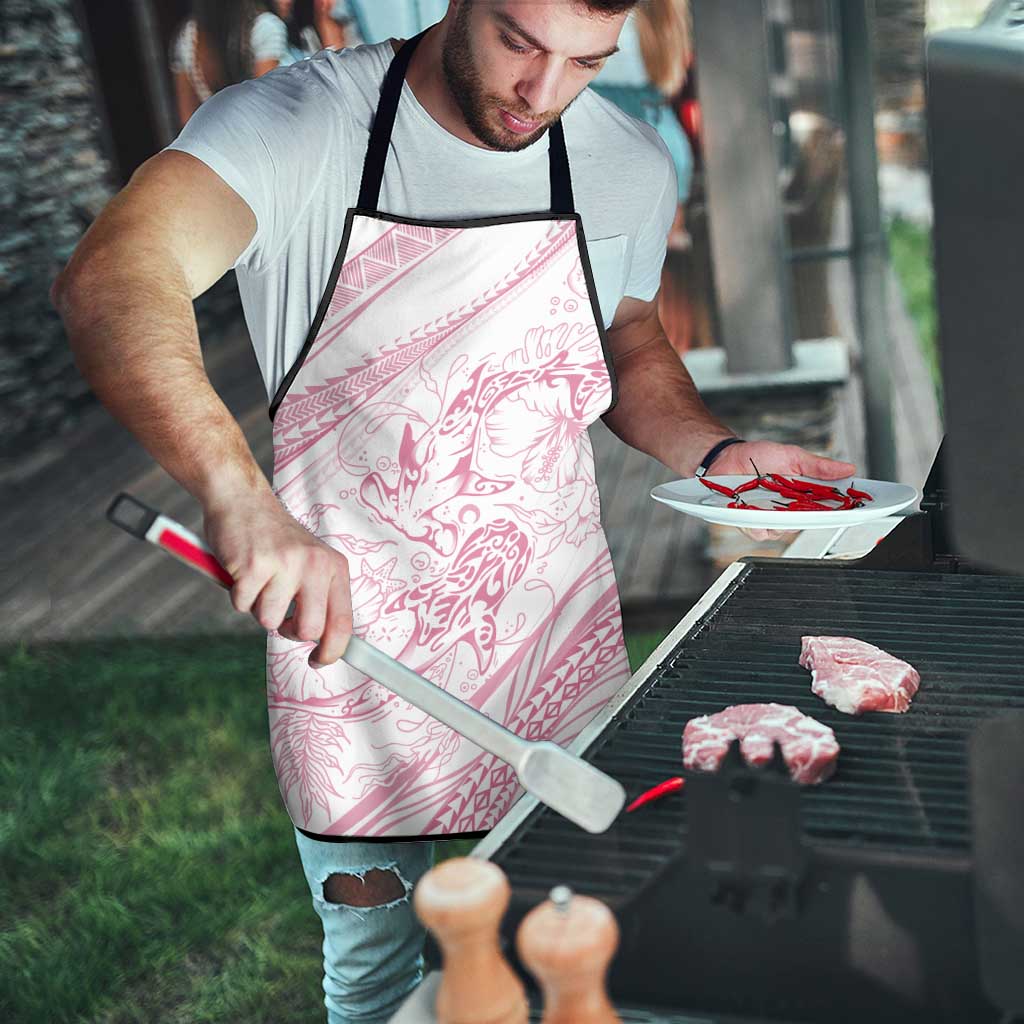 Sharks Couple Dreamy Polynesians Floral Sea Apron Pink LT7 - Polynesian Pride