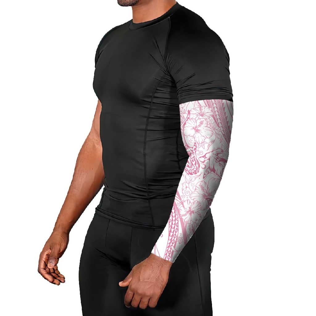 Sharks Couple Dreamy Polynesians Floral Sea Arm Sleeves Pink LT7 - Polynesian Pride