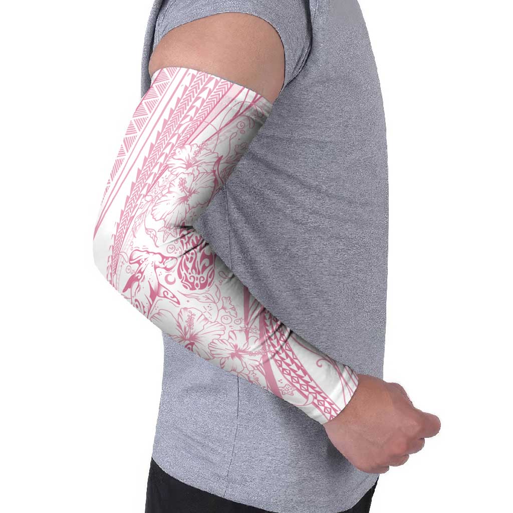 Sharks Couple Dreamy Polynesians Floral Sea Arm Sleeves Pink LT7 - Polynesian Pride