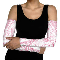 Sharks Couple Dreamy Polynesians Floral Sea Arm Sleeves Pink LT7 - Polynesian Pride
