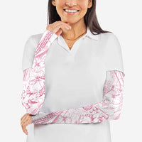 Sharks Couple Dreamy Polynesians Floral Sea Arm Sleeves Pink LT7 - Polynesian Pride