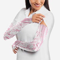 Sharks Couple Dreamy Polynesians Floral Sea Arm Sleeves Pink LT7 - Polynesian Pride