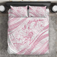 Sharks Couple Dreamy Polynesians Floral Sea Bedding Set Pink LT7 Pink - Polynesian Pride