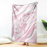 Sharks Couple Dreamy Polynesians Floral Sea Blanket Pink LT7 - Polynesian Pride