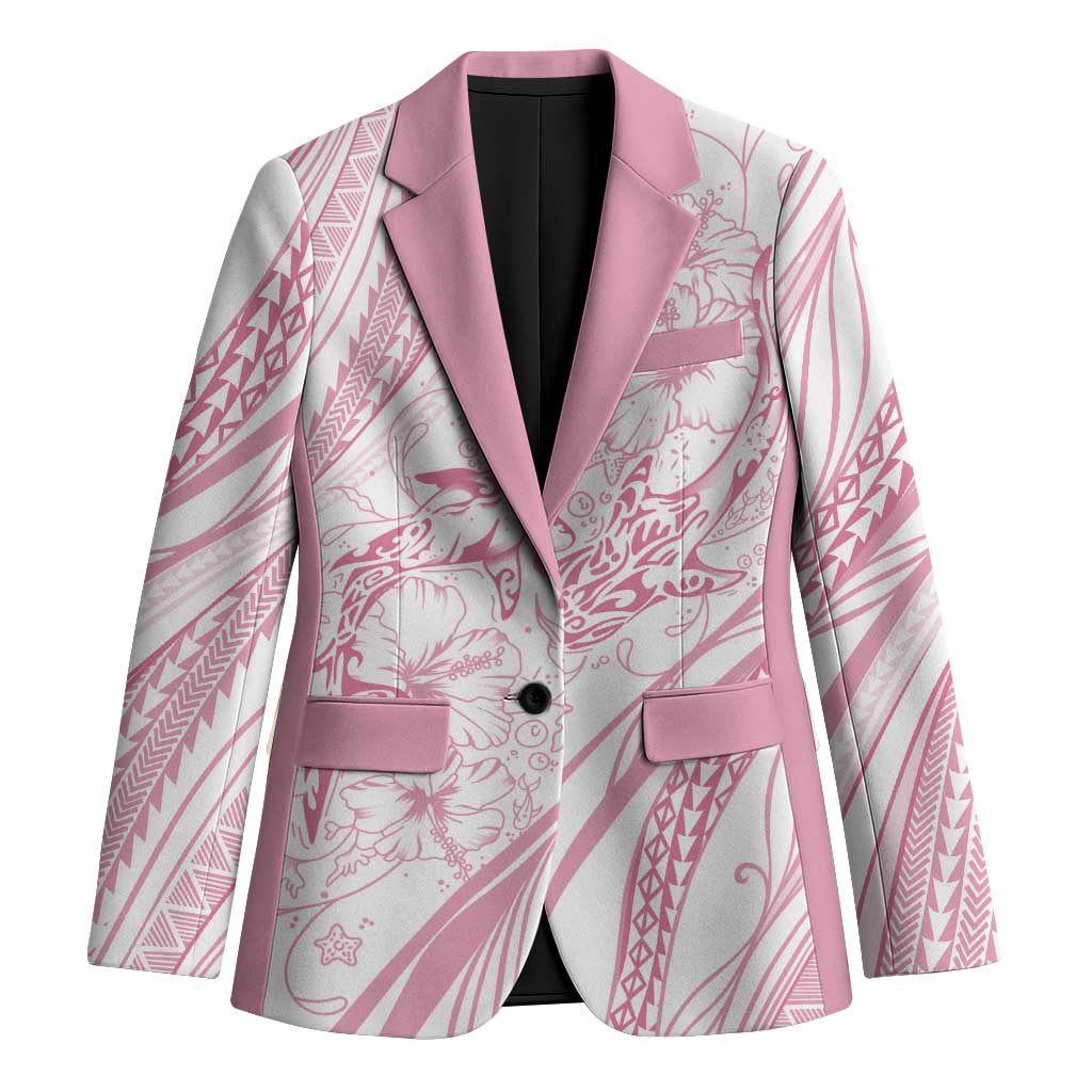 Sharks Couple Dreamy Polynesians Floral Sea Blazer Pink LT7 Unisex Pink - Polynesian Pride