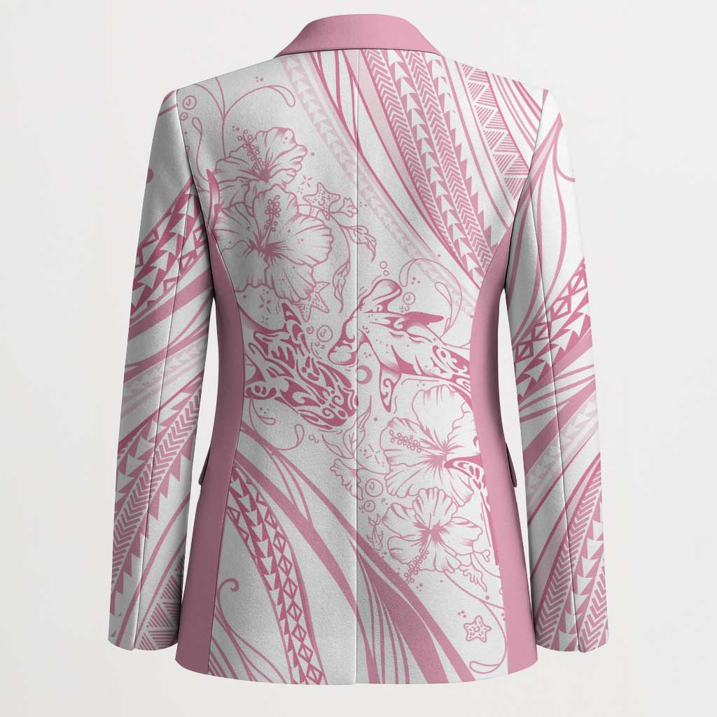 Sharks Couple Dreamy Polynesians Floral Sea Blazer Pink LT7 - Polynesian Pride