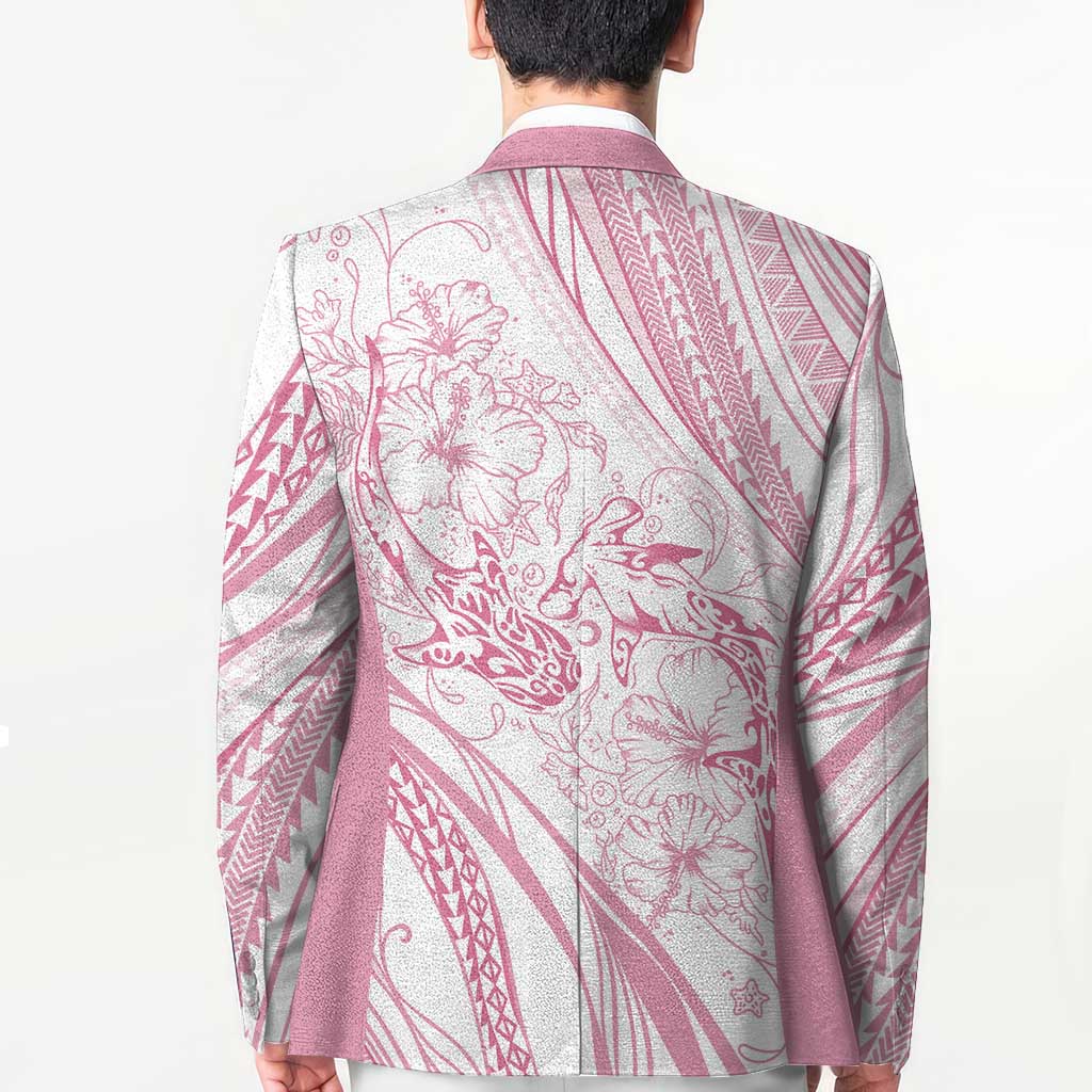 Sharks Couple Dreamy Polynesians Floral Sea Blazer Pink LT7 - Polynesian Pride